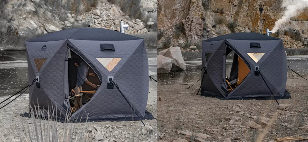 Winter Fishing & Outdoor Automatic Roof Tent – Double-Person, Heated and Windproof