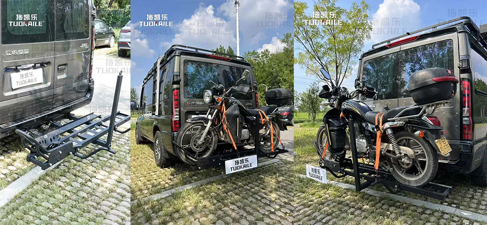 Tuokaile Ramp-Style Motorcycle Rack (Three-Port Heavy-Duty Version)