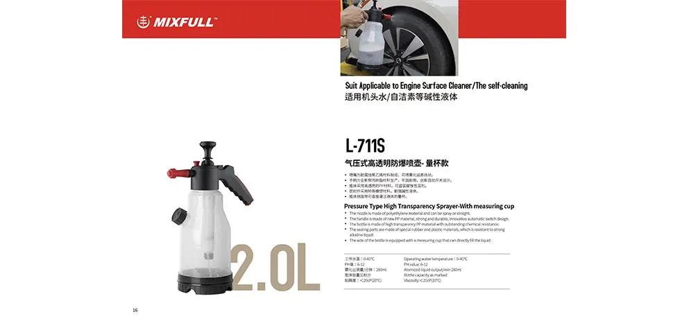 High Transparency Explosion-Proof Pressure Sprayer with Measuring Cup – For Corrosive Liquids