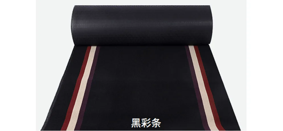 WEISHI Black Striped Wear-Resistant King Floor Mats