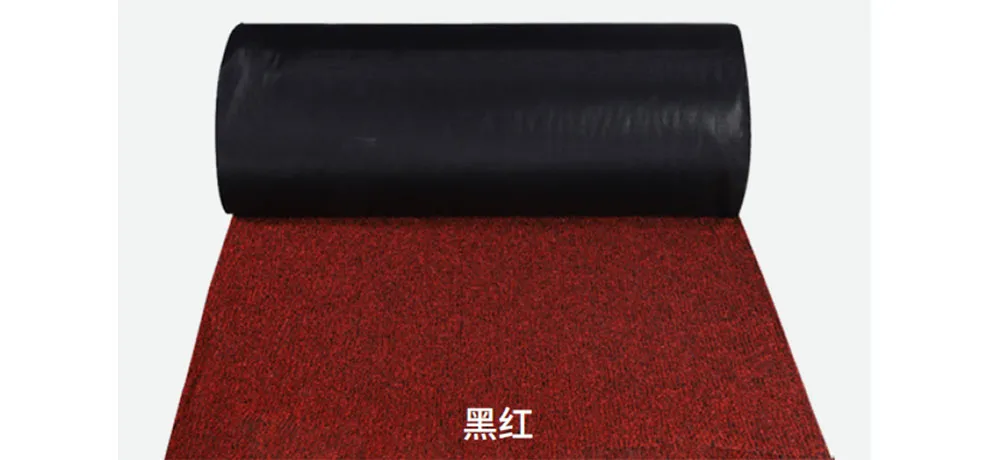 WEISHI Black and Red Silk Loop Floor Mats