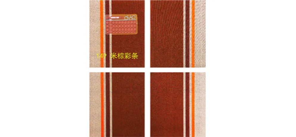WEISHI Beige Brown Stripe Teslin PVC Floor Mat Sets