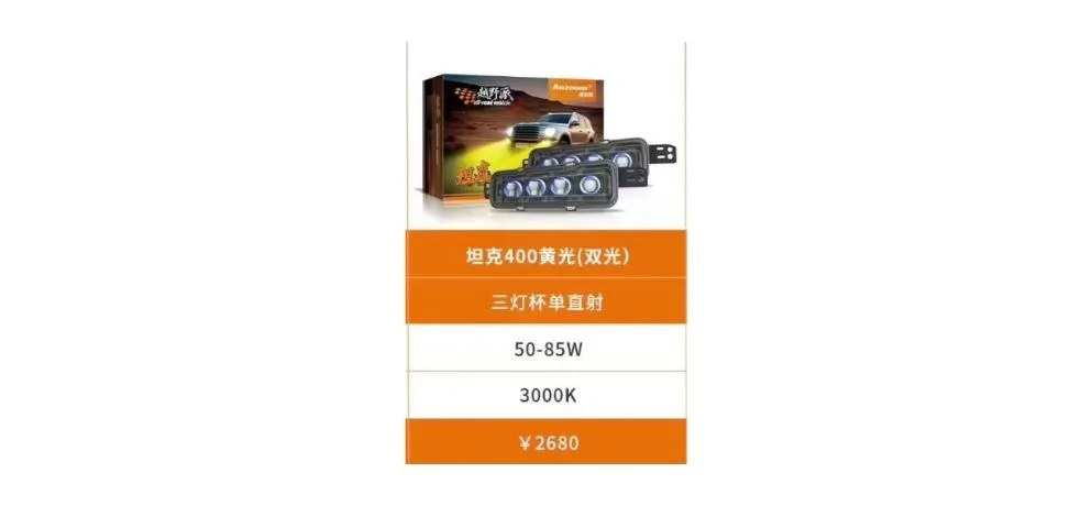 Aozoom Golden-Eye Fog Light Tank400 Triple Cup Dual Yellow Light