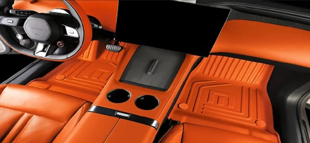 CheBang TPE Car Floor Mats Orange Full Set