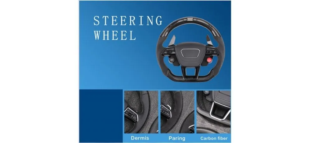 haiming Carbon Fiber Perforated Leather Racing Steering Wheel