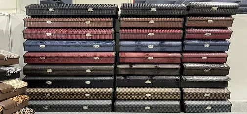 JiuYu Multi-Color Checkered Leather Car Storage Box Series