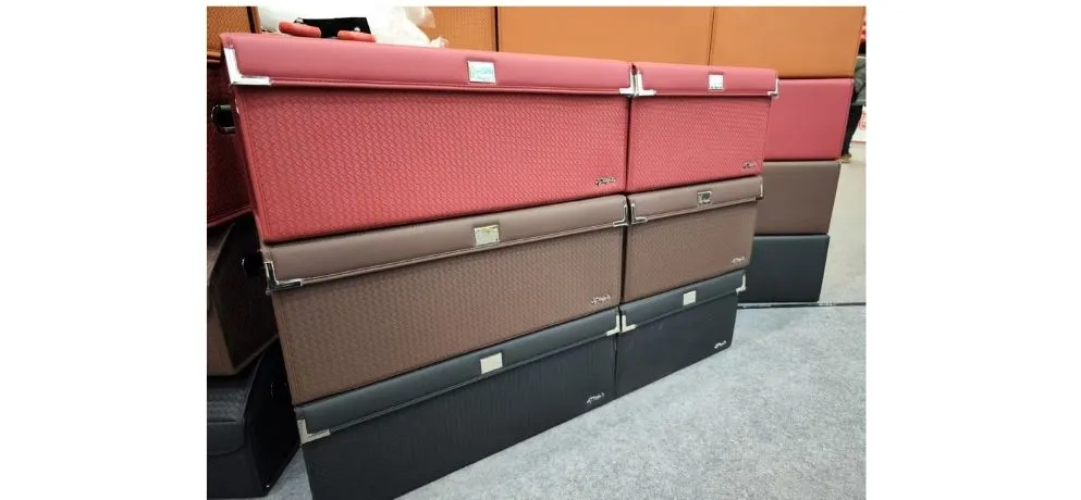 YUSHIFU Wine Red Diamond Pattern Car Trunk Storage Box