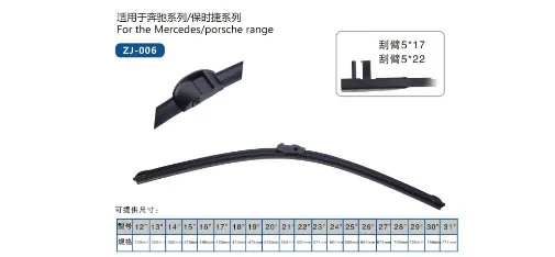 ZHIJIE Universal Type 2 U-Hook Wiper Blade