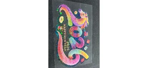2026 Year of the Horse Rainbow Holographic Happy New Year Car Sticker