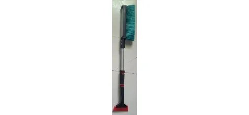 Snow Brush and Ice Scraper Aluminum Handle Green Bristle