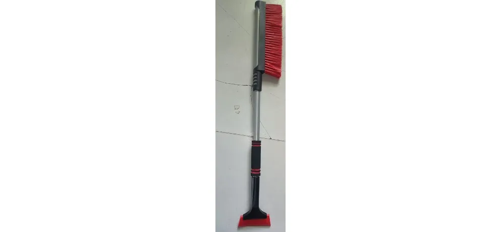 Snow Brush and Ice Scraper Aluminum Handle Red Bristle