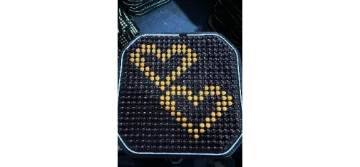 Runtong Natural Wood Bead Car Seat Cushion - Purple Yellow Diagonal Pattern
