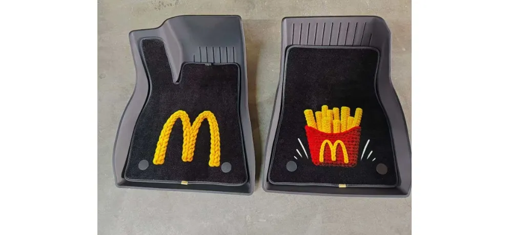 Xinluyuan McDonalds M Logo Creative Floor Mat - Golden M and Fries Box Design