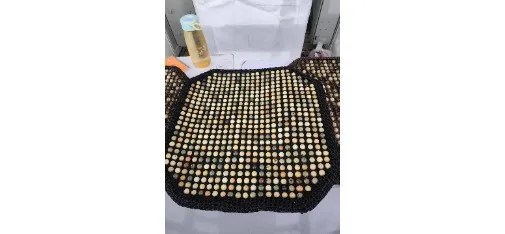 Natural Stone Bead Car Seat Cushion - Cooling Mesh Design