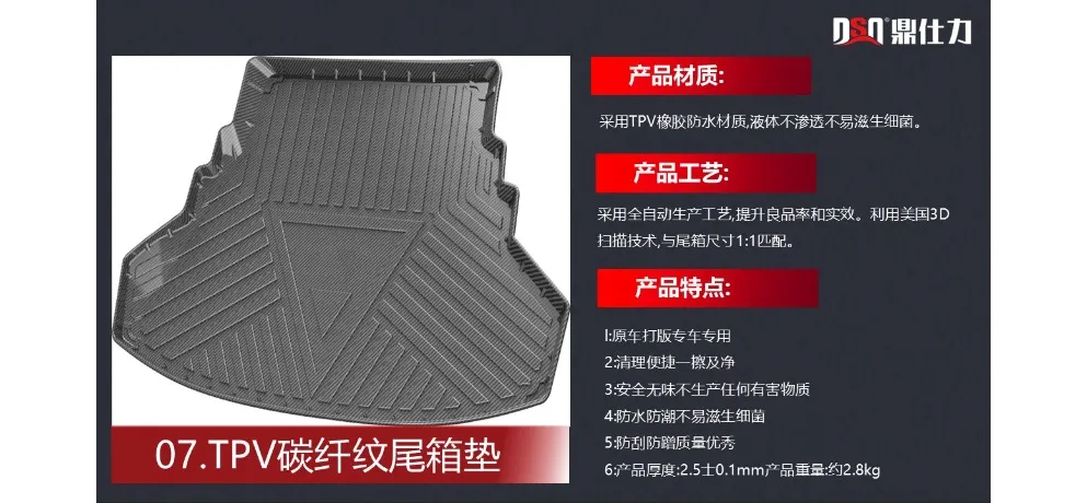 Dingshili Waterproof TPO Trunk Organizer and Mat for Volkswagen ID.4