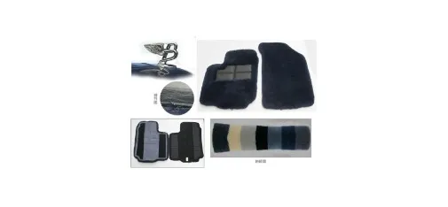 Bentley Dark Blue Australian Sheepskin Floor Mat with Bentley Logo