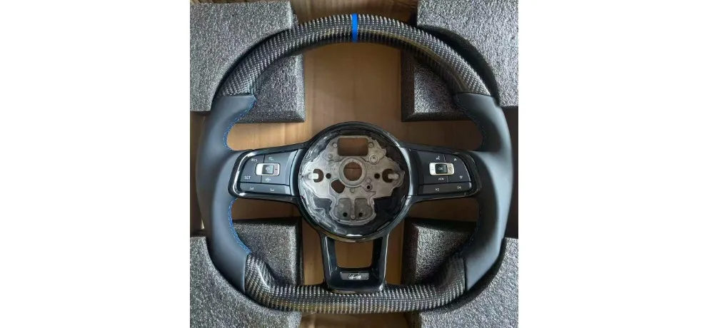 Blue Stripe Carbon Fiber Steering Wheel
