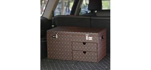 Brown Monogram Car Trunk Storage Box with Password Lock