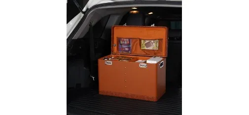 Car Trunk Storage Box with Password Lock and Double Drawer