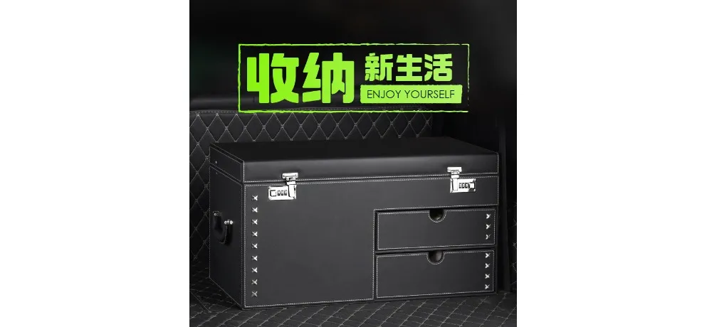 Large Orange Double Door Car Trunk Storage Box