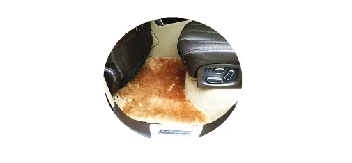 Mercedes-Benz Brown Australian Sheepskin Floor Mat Real Shot Rear Circular