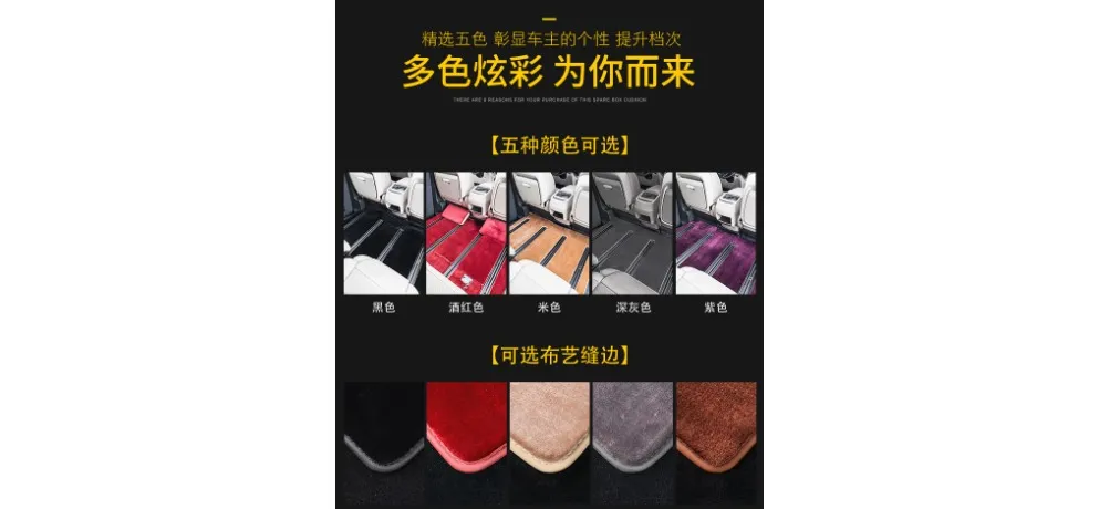 Universal Trunk Mat Color Chart 5-Color Display
