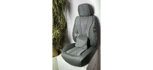 Gray Suede PRASTICH Car Seat Cushion Set No.30