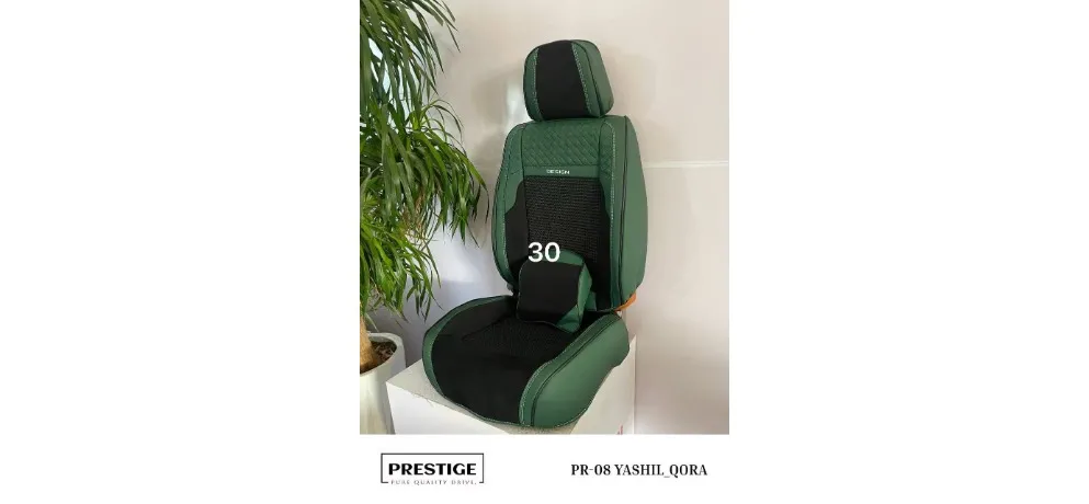 Green PRESTIGE PR-08 Quilted Car Seat Cushion Set