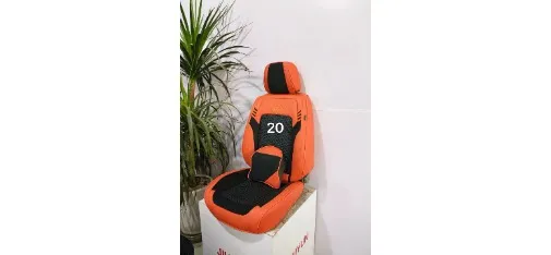 Orange Crown Logo Car Seat Cushion Set with Black Mesh No.20