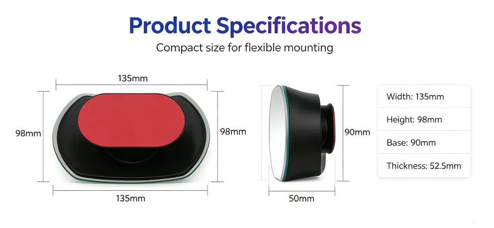3R Heavy‑Duty Blind Spot Mirror for Truck Lorry Bus Van