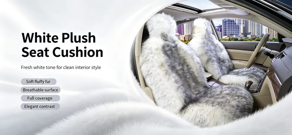 Wangxin Genuine Australian Wool Car Seat Cushion, Sheepskin Fur Seat Pad
