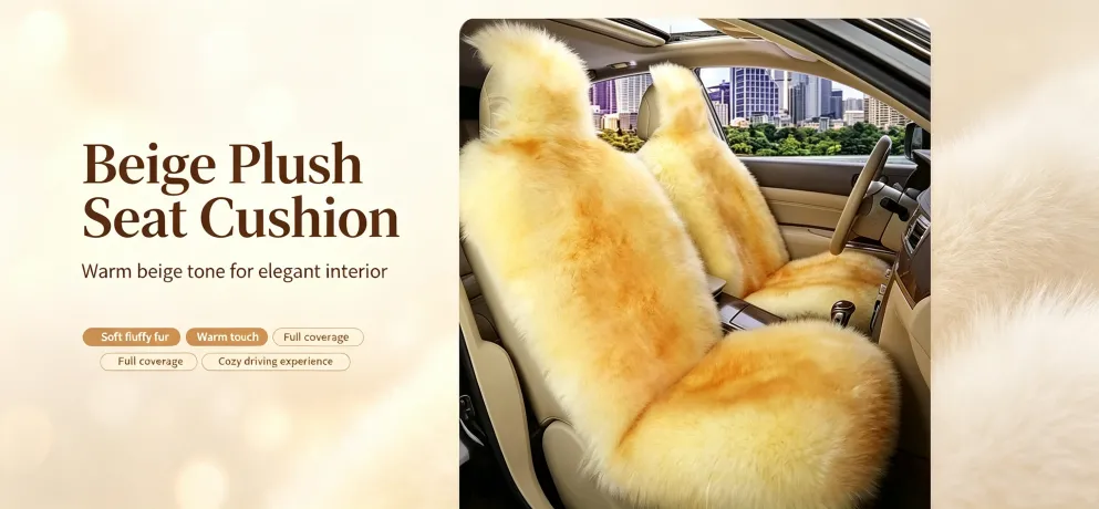 Wangxin Genuine Australian Wool Car Seat Cushion, Sheepskin Fur Seat Pad